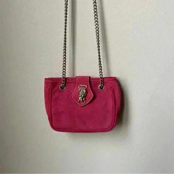 Bonino Small Pink Suede Crossbody/Shoulder Bag - Made in Italy leather bag - Picture 3 of 14